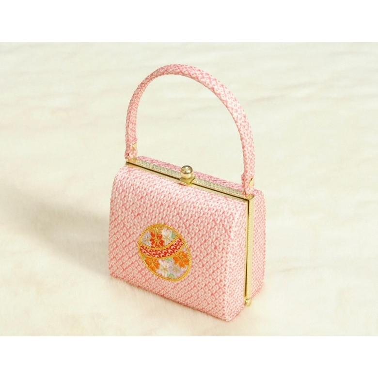 七五三 絹100％ 正絹本絞り生地 草履バッグ筥迫セット 7歳 ピンク色 まり刺繍 四ツ巻総本絞り鹿の子生地 手染め 日本製 | 京美 | 04