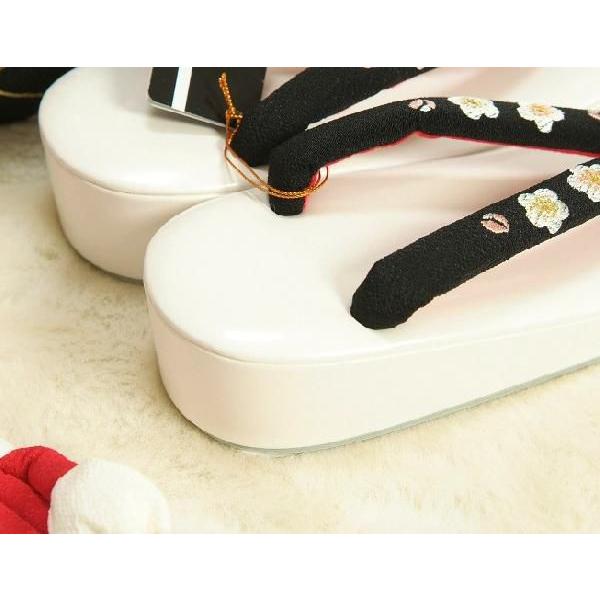 七五三 小物 着物用箱セコセット 筥迫セット ７歳用 黒 まり刺繍 ちりめん生地 バッグに草履の付いた６点セット 日本製 | 京美 | 03