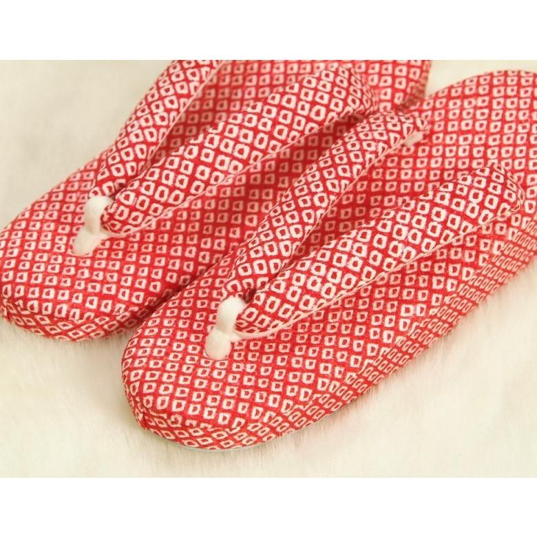 七五三に最適な草履バッグ筥迫セット ハコセコセット 正絹 7歳 赤色