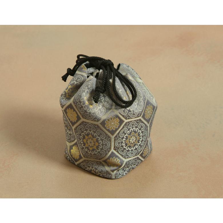 七五三 男の子 きんちゃく グレー地金華紋柄 織生地 ポリエステル生地  5歳、3歳 日本製 | 京美 | 01