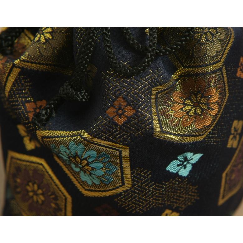 七五三 男の子 きんちゃく 濃紺地亀甲柄 織生地 ポリエステル生地  5歳、3歳 日本製 | 京美 | 02