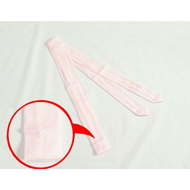 子供腰紐 本モスリン 3本組 妃女着ブランド 七五三着物に最適 淡ピンク 刺繍使い 日本製 | 京美 | 04