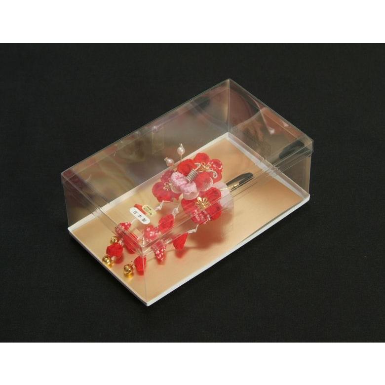 髪飾り 七五三着物 成人式振袖 卒業袴 に最適な和タイプ 赤 蝶 梅桜垂れ飾り付き 金銀桜 クリップピンタイプ 日本製 | 京美 | 04