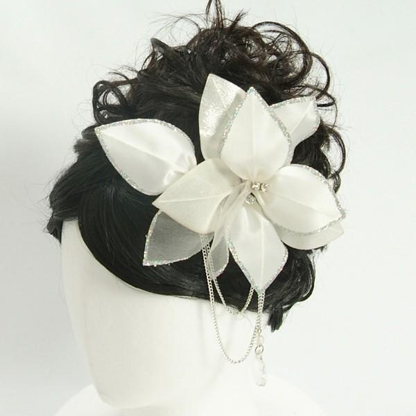 髪飾り　成人式　振袖　七五三着物　卒業袴　ドレスにも使えます　ホワイト　コームタイプ　日本製