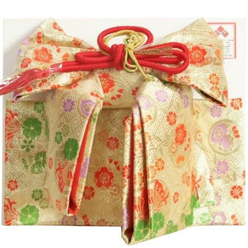 七五三 着物用 祝い帯 作り帯 7歳用 ベージュゴールド地 桜 揚羽蝶 飾り紐付き 大サイズ 日本製 