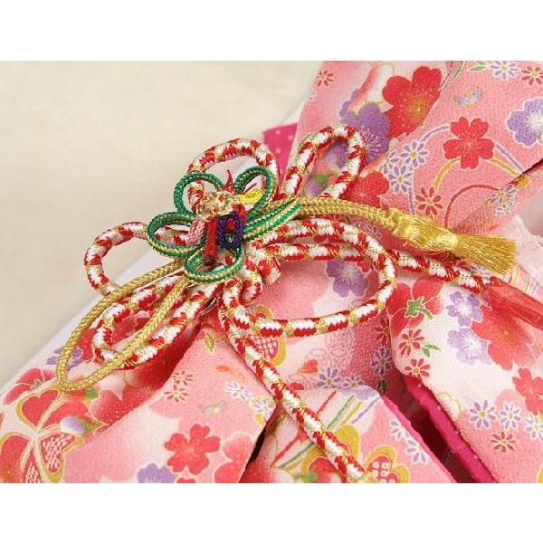 ポンポネット ブランド 7歳着物用.作り帯.ピンク地 桜柄.七五三.お正月