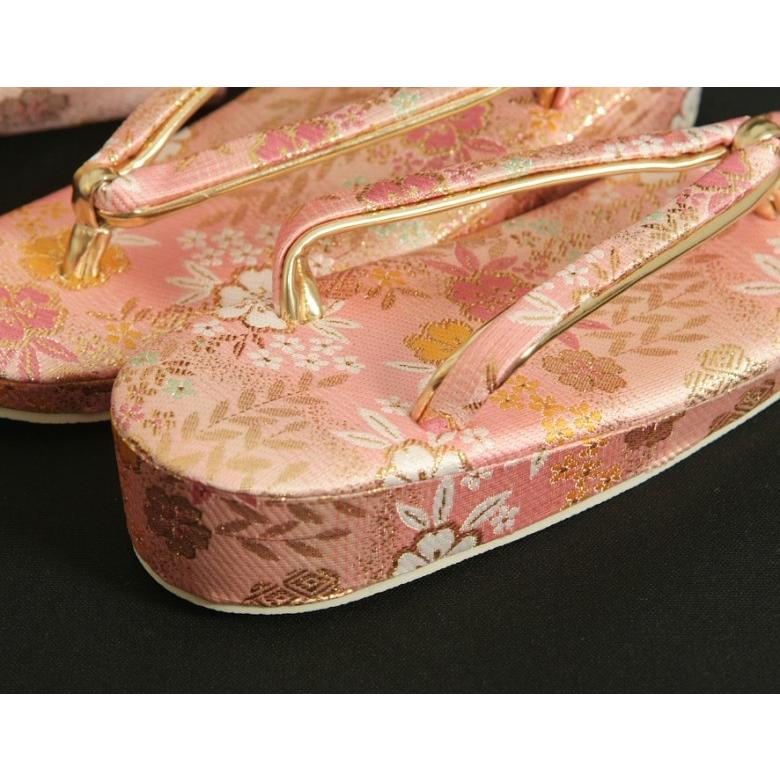 七五三 草履 バッグ セット 女の子 着物 7歳用 七五三に最適な草履バッグセット ピンク地 友禅文様 日本製 | 京美 | 02