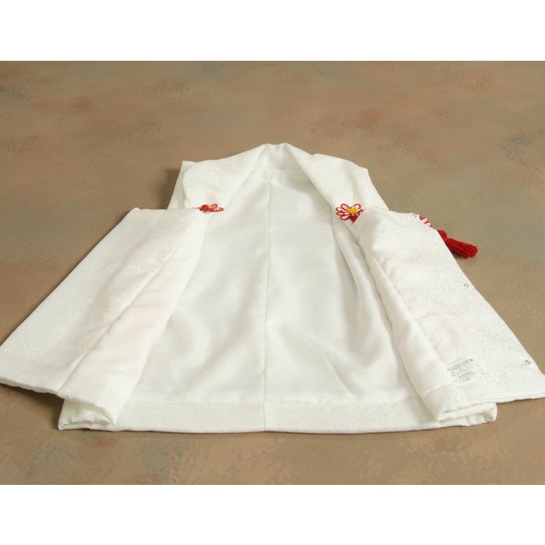 七五三 3歳から5歳用 正絹被布草履きんちゃくセット 草履ピンク 被布白地 足袋付きセット 日本製 | 京美 | 05