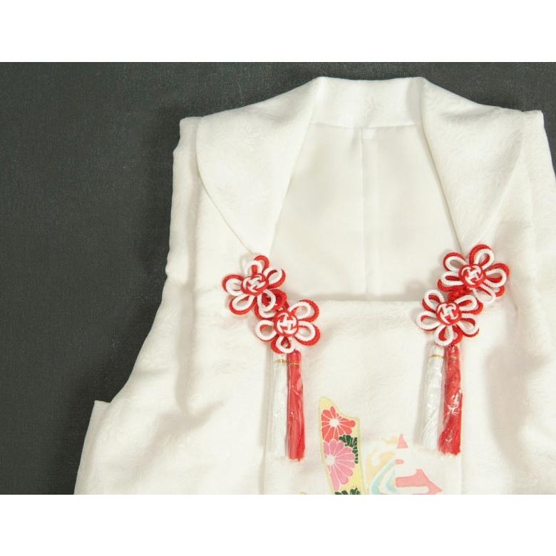 七五三３歳正絹縮緬柄入りの被布(新品）ミルキーホワイト色 七五三3歳正絹縮緬柄入りの被布(新品）ミルキーホワイト色