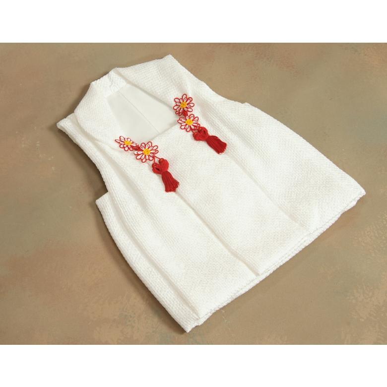 京美 七五三 3歳から5歳用 正絹被布 草履きんちゃくセット 本絞り 白色