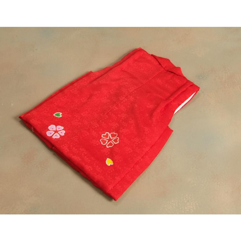 京美 七五三 被布 絹100％ 正絹 着物 陽気な天使ブランド 3歳 赤
