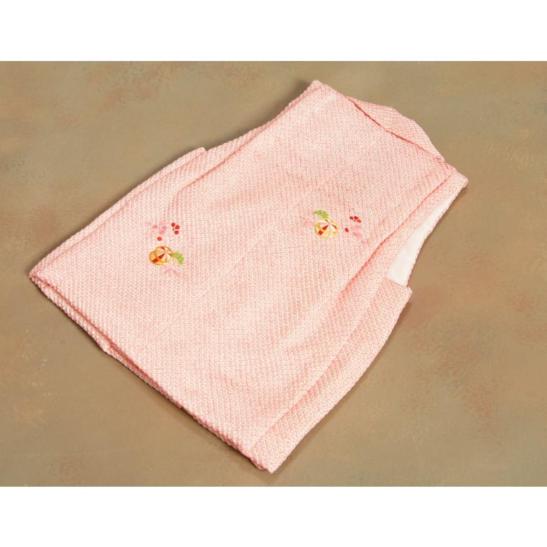 七五三 正絹 被布 着物 3歳 女の子 ピンク 総鹿の子本手絞り 華輪刺繍 