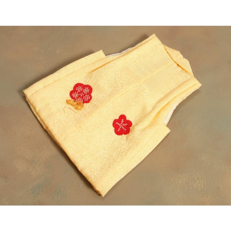 京美 七五三 正絹 被布 着物 3歳 黄色 本梅絞り 金駒刺繍まり ひな祭り