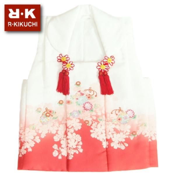 七五三 被布 着物 3歳 リョウコキクチ RKブランド 白地赤色染め分け 刺繍使い 七五三 ひな祭り お正月