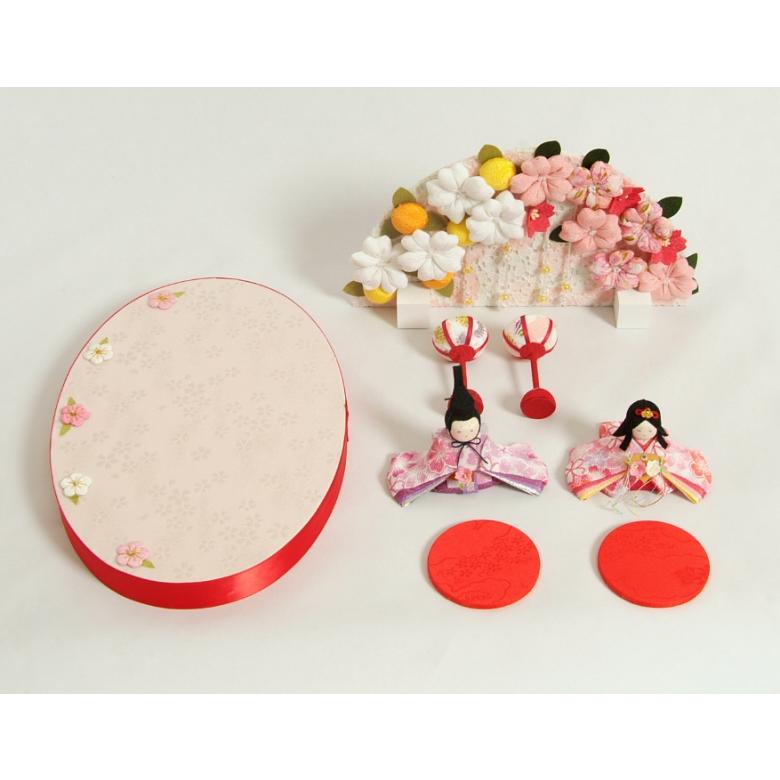 雛飾り ちりめん スワロフスキー飾り付き 桃の節句 ひな人形 桜華舞台他装飾品一式付き 日本製 |  | 04