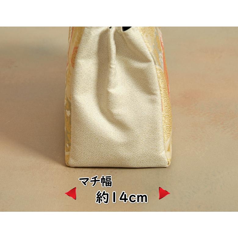 金襴バッグ 西陣織帯地使用 礼装及びカジュアルスタイルのサブバッグ 横型 手提げタイプ 亀甲柄 日本製 |  | 03