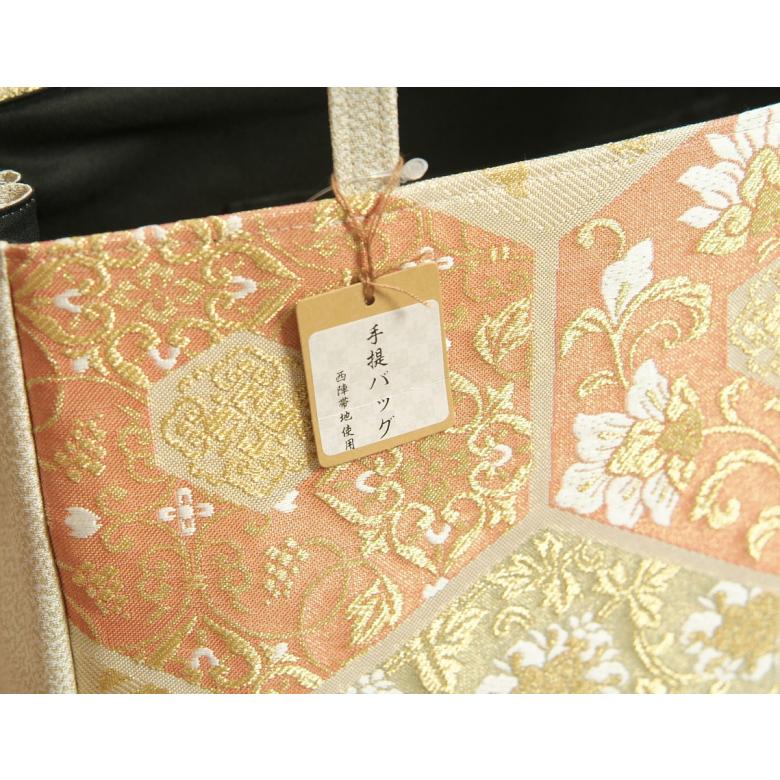 金襴バッグ 西陣織帯地使用 礼装及びカジュアルスタイルのサブバッグ 横型 手提げタイプ 亀甲柄 日本製 |  | 06