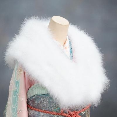 ショール　羽毛ストール　片面　振袖　成人式　卒業式　結婚式