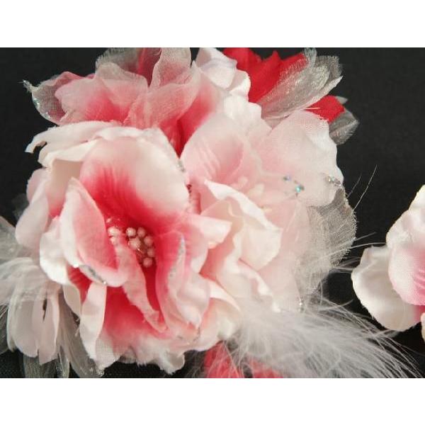 髪飾り　成人式　振袖　卒業袴　七五三　ピンク　白　コーム・ピンタイプ　2点セット　日本製 |  | 02