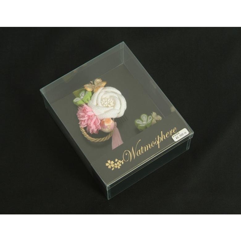 髪飾り　成人式　振袖　七五三着物　卒業袴　ピンク、白　薔薇　小鞠　コーム・ピンタイプ　2点セット　手染め　日本製 |  | 05