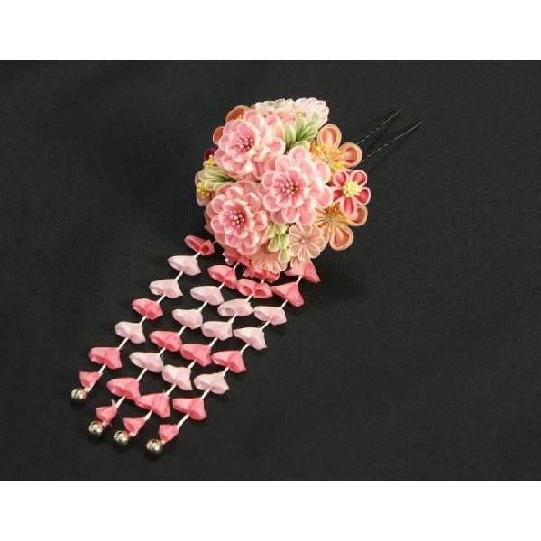 髪飾り　成人式　振袖　卒業袴　七五三　小菊　ピンク　つまみかんざしピンタイプ　日本製 |  | 01