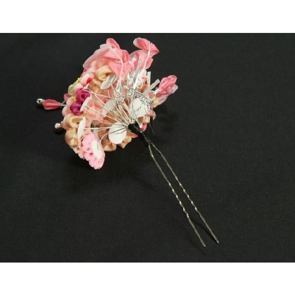 髪飾り　成人式　振袖　卒業袴　七五三　小菊　ピンク　つまみかんざしピンタイプ　日本製 |  | 03