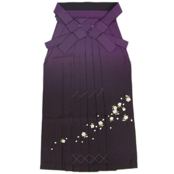 京美 卒業袴 卒業式 紫色 濃淡ぼかし 桜刺繍 へら付き 特価品 SS、S、M、L、LL、3L