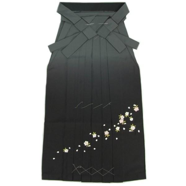 卒業袴 卒業式 グレー 濃淡ぼかし 桜刺繍 へら付き 特価品 S、M、L、LL、3L