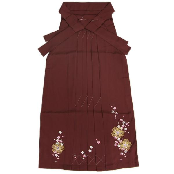 卒業袴 卒業式 袴単品 エンジ色 陽気な天使ブランド 桜輪花びら刺繍使い へら付き 販売品