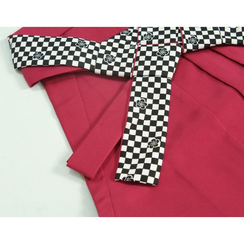 卒業袴 卒業式 明るめのエンジ色 へら付き 紐リバーシブル 市松捻り梅 特価品 SS、S、M、L、LL | 京美 | 02