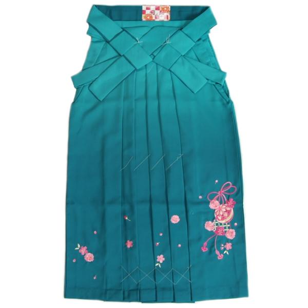 卒業袴 卒業式 濃淡水色ぼかし 桜 まり 刺繍使い 特価品 SS、S、M、L