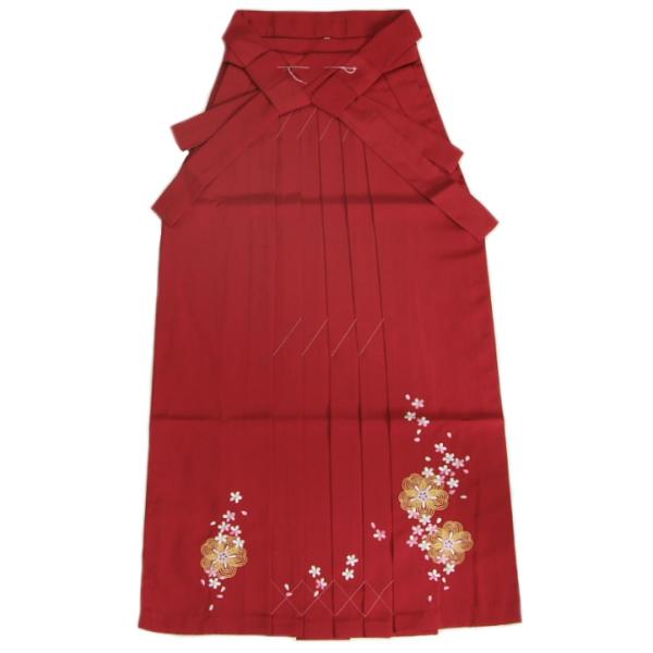 卒業袴 卒業式 袴単品 赤色 陽気な天使 桜輪花びら刺繍使い へら付き 販売品