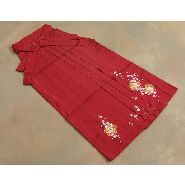 卒業袴 卒業式 袴単品 赤色 陽気な天使 桜輪花びら刺繍使い へら付き 販売品 | 京美 | 01