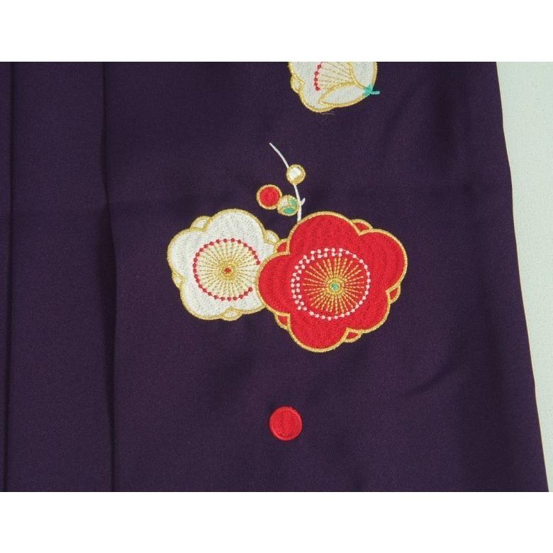 小学生　卒業袴着物４点セット　花ひめブランド　ジュニアサイズ　朱色　梅柄　紫刺繍袴　赤黄色両面帯　十三参りとしても御使用出来ます | 京美 | 04