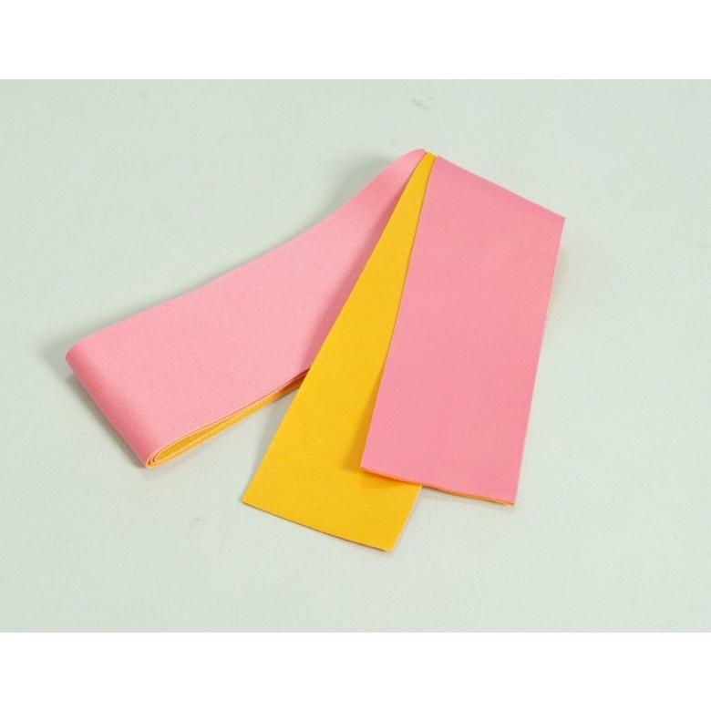 幼稚園　保育園　卒園袴着物４点セット　マユミブランド　キッズサイズ　濃淡赤色　紫色刺繍袴　ピンク黄色両面帯 | 京美 | 07