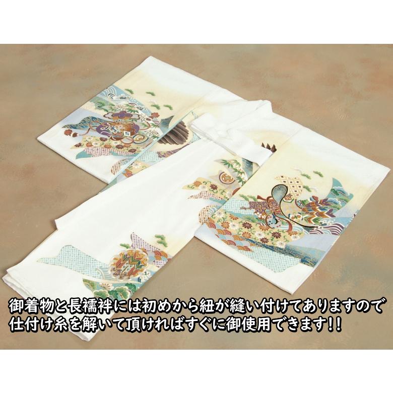 京美 お宮参り 着物 男 絹100% 正絹男児初着 白 ボカシ染め分け 京美 お宮参り 着物 男 絹100% 正絹男児初着 白 ボカシ染め分け