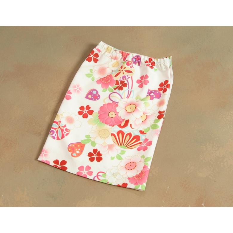 ベビー着物 赤ちゃん 女の子着物 白色着物 桜珠 まり ピンク色被布 二部式仕様の楽々着せ付けタイプ | 京美 | 06