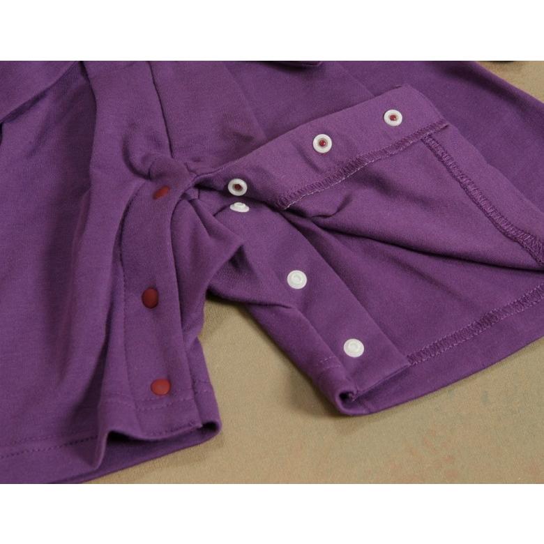 ベビー ロンパース 袴スタイル 光琳椿 淡ピンク色×紫色 カバーオール 初節句 60 70 80 90 | 京美 | 07