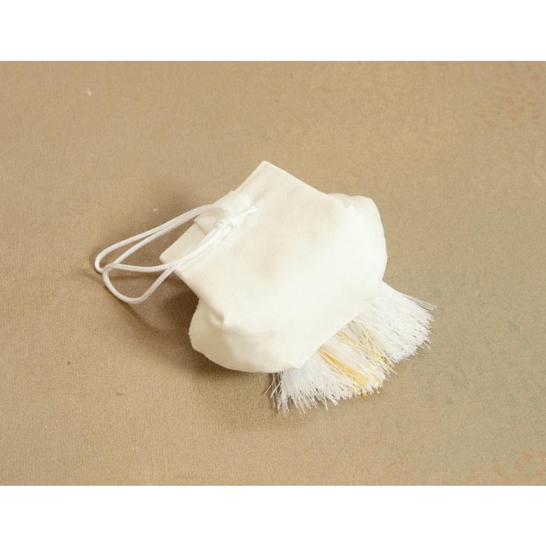 お宮参り小物 正絹お守り袋 白色淡い水色ぼかし 単品 友禅染鷹柄 化粧箱付 男の子に最適 日本製 | 京美 | 03