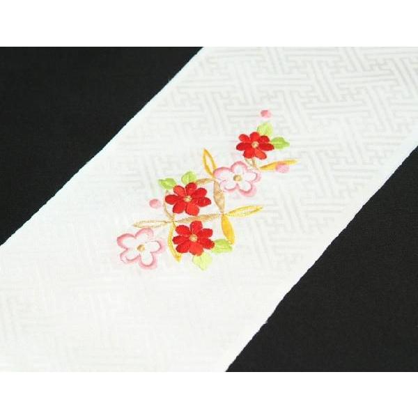京美 子ども用刺繍半衿 白 ピンク 赤 三歳 七歳 七五三着物などに最適