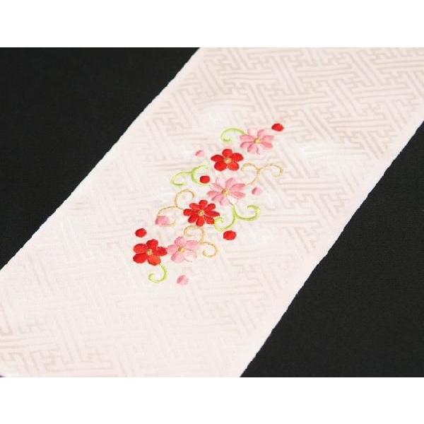 京美 子ども用刺繍半衿 白 ピンク 赤 三歳 七歳 七五三着物などに最適