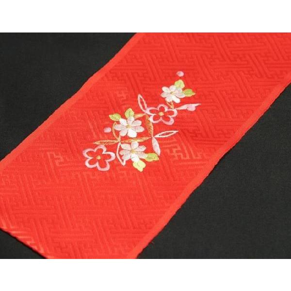 京美 子ども用刺繍半衿 白 ピンク 赤 三歳 七歳 七五三着物などに最適