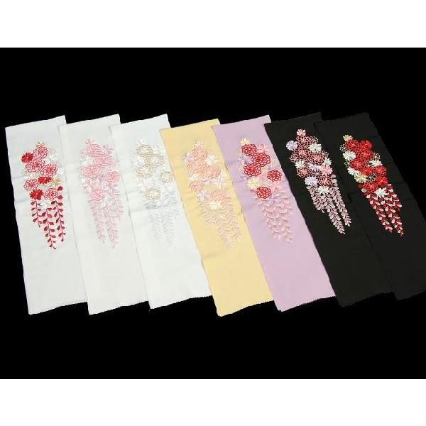 京美 刺繍半衿 牡丹菊 辻が花 振袖に最適 全7色 日本製 : お宮参り着物