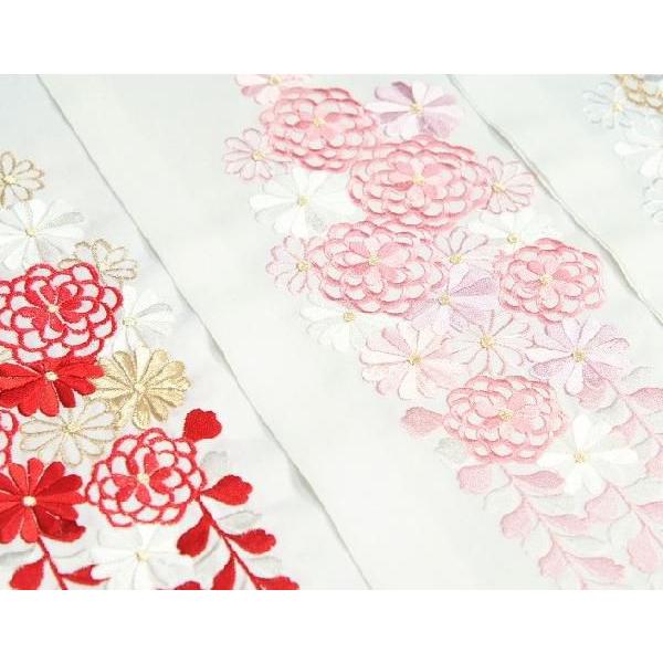 京美 刺繍半衿 牡丹菊 辻が花 振袖に最適 全7色 日本製 : お宮参り着物