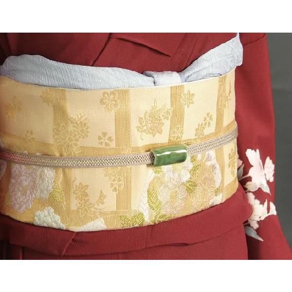 瀬戸赤津焼帯留め飾り　瀬戸七釉帯留シリーズ　瀬戸物　陶器　織部釉　日本製　通常の帯〆でも使用可能な幅広通し使用 |  | 03