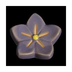 瀬戸赤津焼帯留め飾り　華畑シリーズ　瀬戸物　陶器　ききょう　紫　日本製　通常の帯〆でも使用可能な幅広金具使用