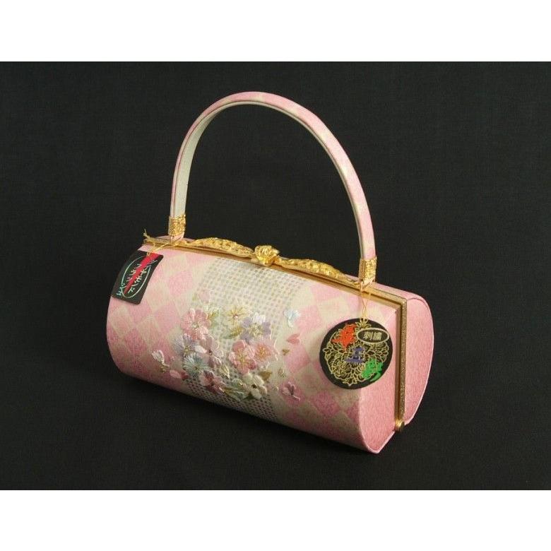 草履バックセット　振袖　訪問着　華刺繍使い　ピンク市松　銀通し生地　Lサイズ　三枚芯　優花緒使用　日本製 | ブランド登録なし | 03