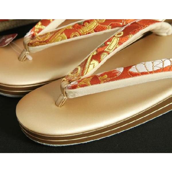 草履バックセット　振袖　訪問着　赤　ゴールド　小筒かぶせ型バック　二枚芯　ＬＬサイズ　日本製 | ブランド登録なし | 01