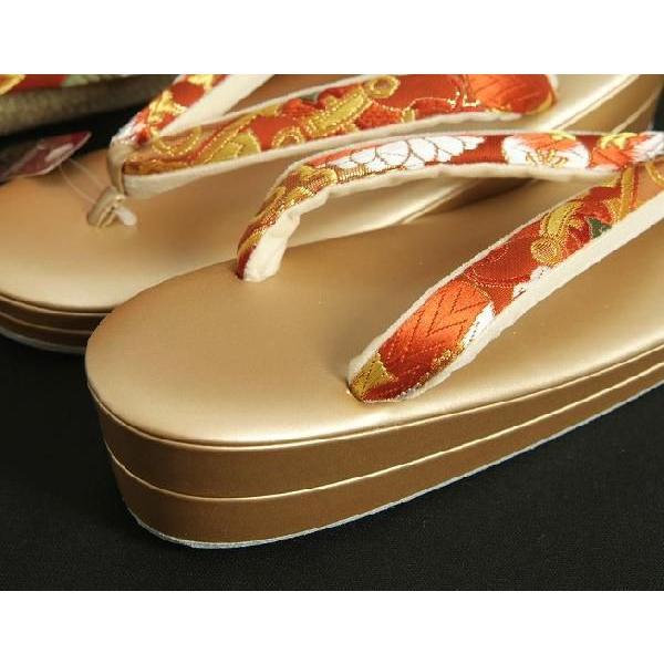 草履バックセット　振袖　訪問着　赤　ゴールド　小筒かぶせ型バック　二枚芯　ＬＬサイズ　日本製 | ブランド登録なし | 02