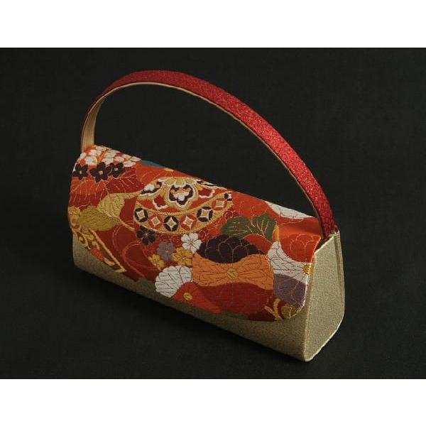 草履バックセット　振袖　訪問着　赤　ゴールド　小筒かぶせ型バック　二枚芯　ＬＬサイズ　日本製 | ブランド登録なし | 03